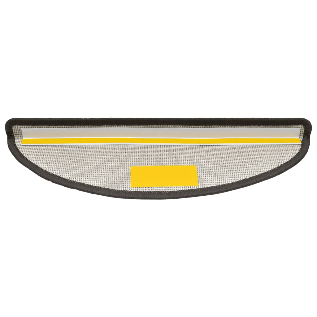 Prostirke za stepenice 15 kom 56x17x3 cm tamno sive poluokrugle