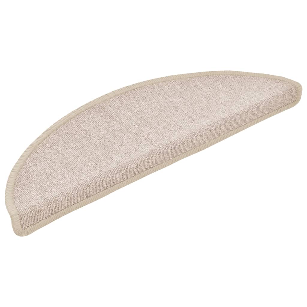 Prostirke za stepenice 15 kom 56x17x3 cm poluokrugle boje taupe