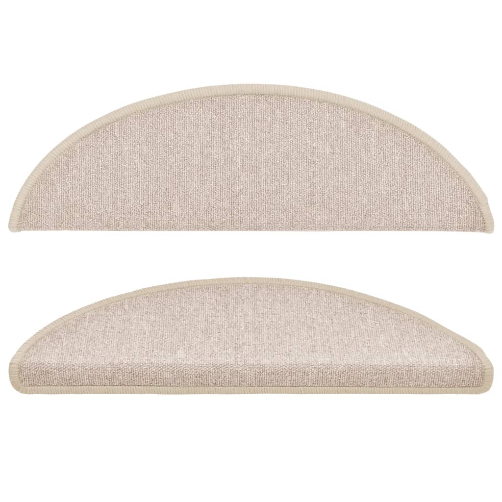 Prostirke za stepenice 15 kom 56x17x3 cm poluokrugle boje taupe
