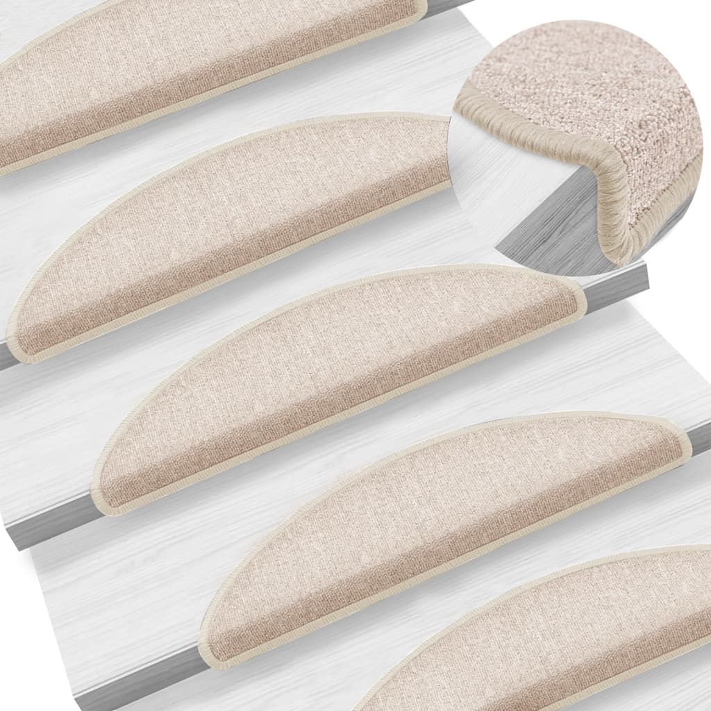 Prostirke za stepenice 15 kom 56x17x3 cm poluokrugle boje taupe