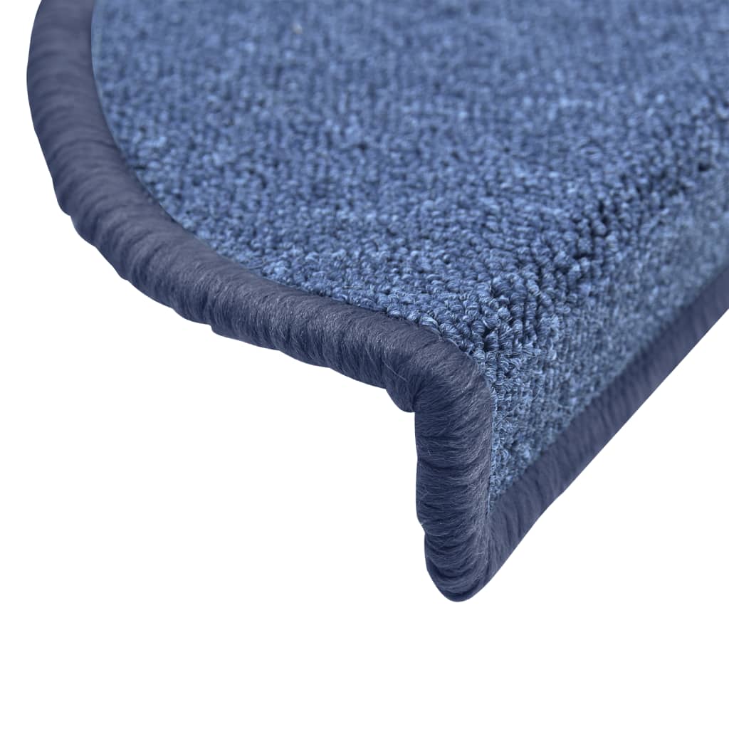 Prostirke za stepenice 15 kom 56x17x3 cm plave poluokrugle