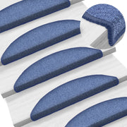 Prostirke za stepenice 15 kom 56x17x3 cm plave poluokrugle