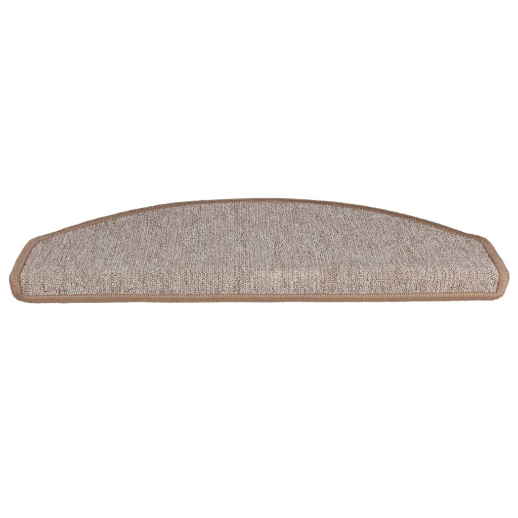Prostirke za stepenice 15 kom 65x24x4 cm svijetlosmeđe poluokrugle velike