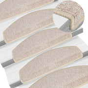 Prostirke za stepenice 15 kom 65x24x4 cm taupe poluokrugle velike