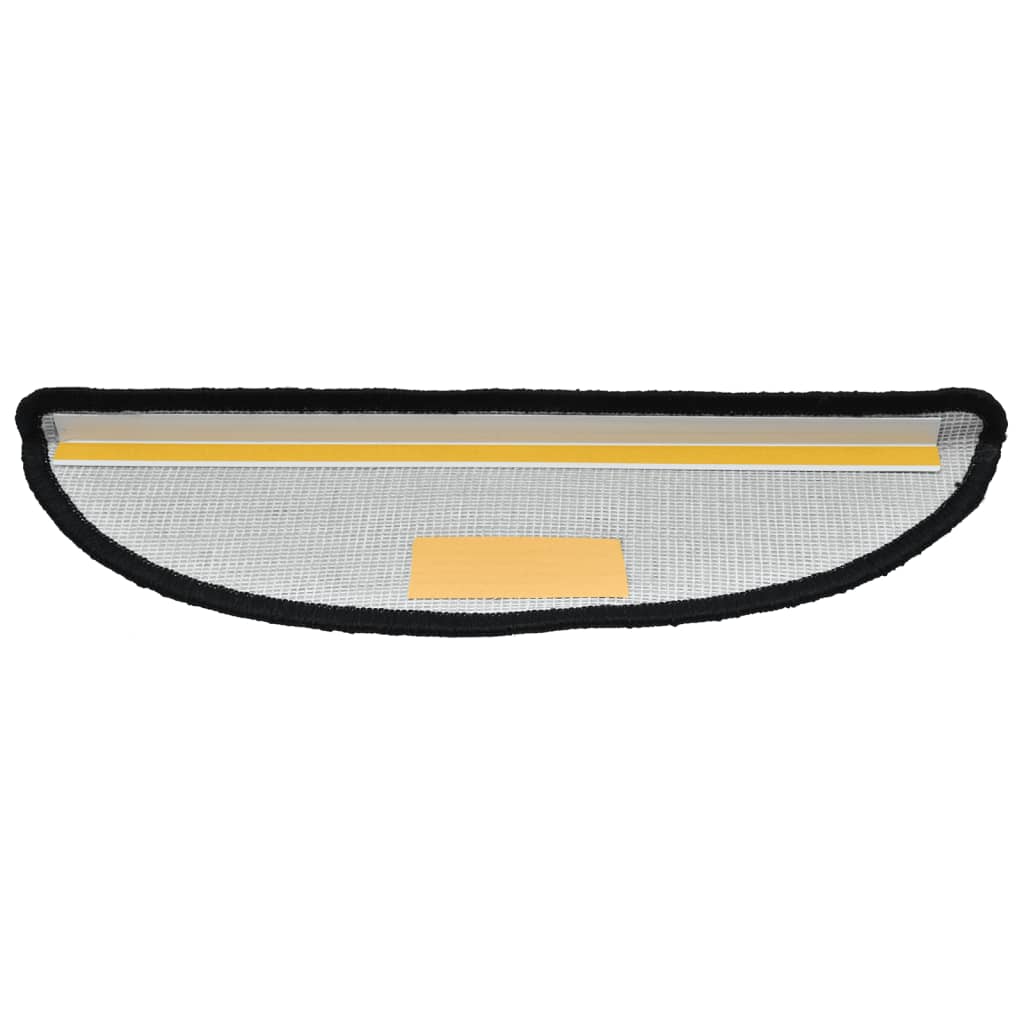 Prostirke za stepenice 15 kom 56x17x3 cm Crne poluokrugle