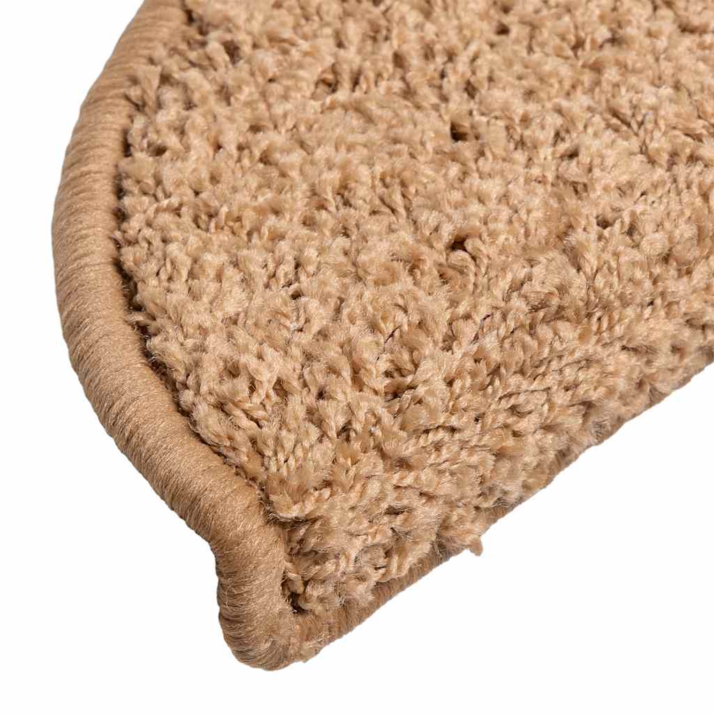 Prostirke za stepenice 15 kom 56x17x3 cm bež poluokrugle