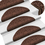 Prostirke za stepenice 15 kom 56x17x3 cm smeđe poluokrugle