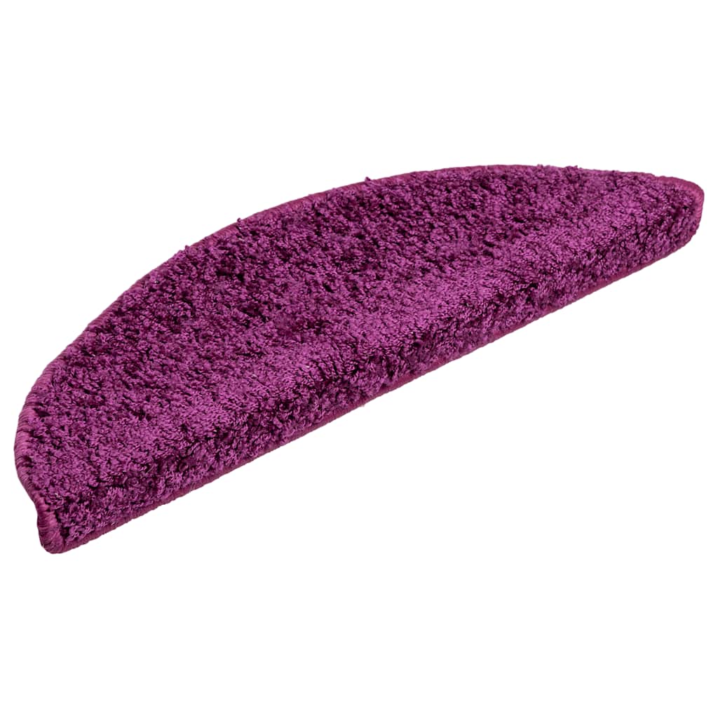 Prostirke za stepenice 15 kom 56x17x3 cm ljubičaste poluokrugle