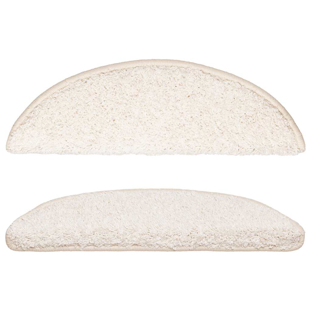 Prostirke za stepenice 15 kom 56x17x3 cm bijele poluokrugle
