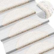 Prostirke za stepenice 15 kom 56x17x3 cm bijele poluokrugle