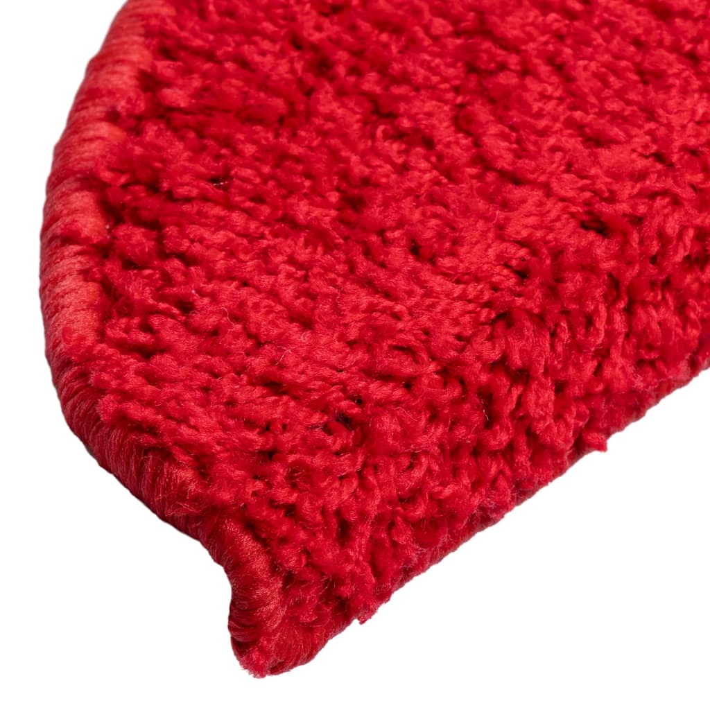 Prostirke za stepenice 15 kom 56x17x3 cm crvene poluokrugle