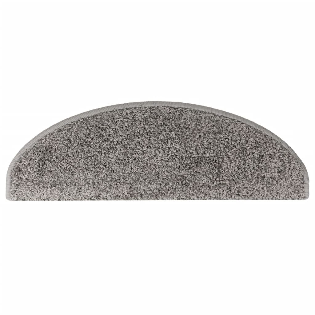 Prostirke za stepenice 15 kom 65x21x4 cm sive poluokrugle velike