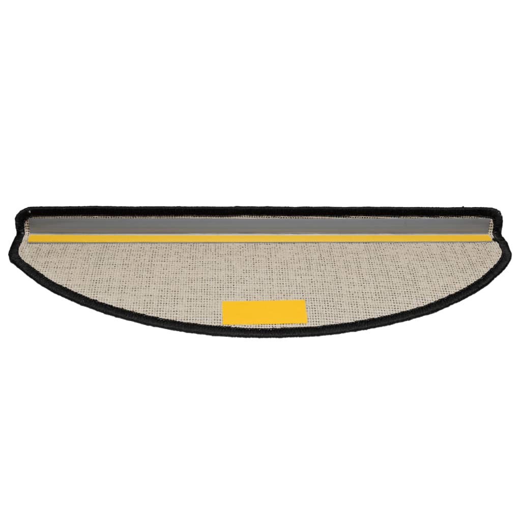 Prostirke za stepenice 15 kom 65x21x4 cm Crne poluokrugle velike