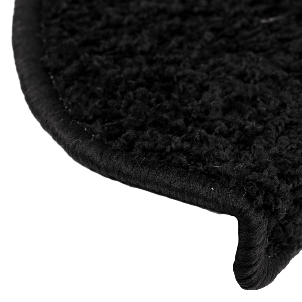 Prostirke za stepenice 15 kom 65x21x4 cm Crne poluokrugle velike