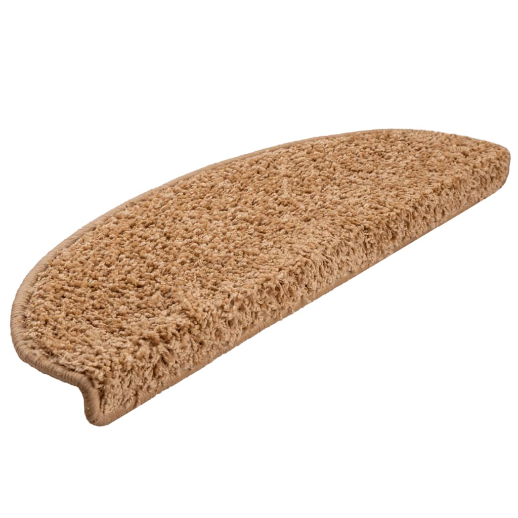 Prostirke za stepenice 15 kom 65x21x4 cm bež poluokrugle velike
