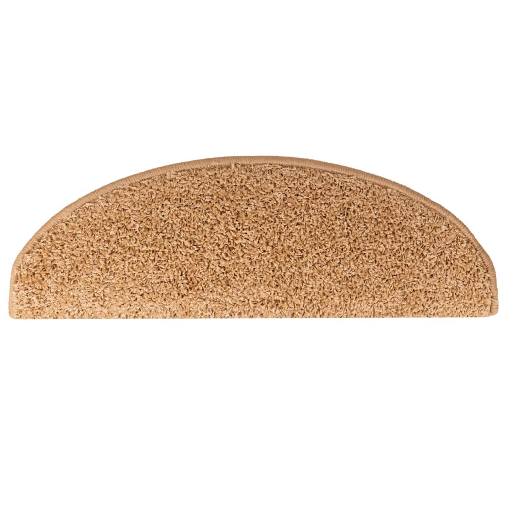 Prostirke za stepenice 15 kom 65x21x4 cm bež poluokrugle velike