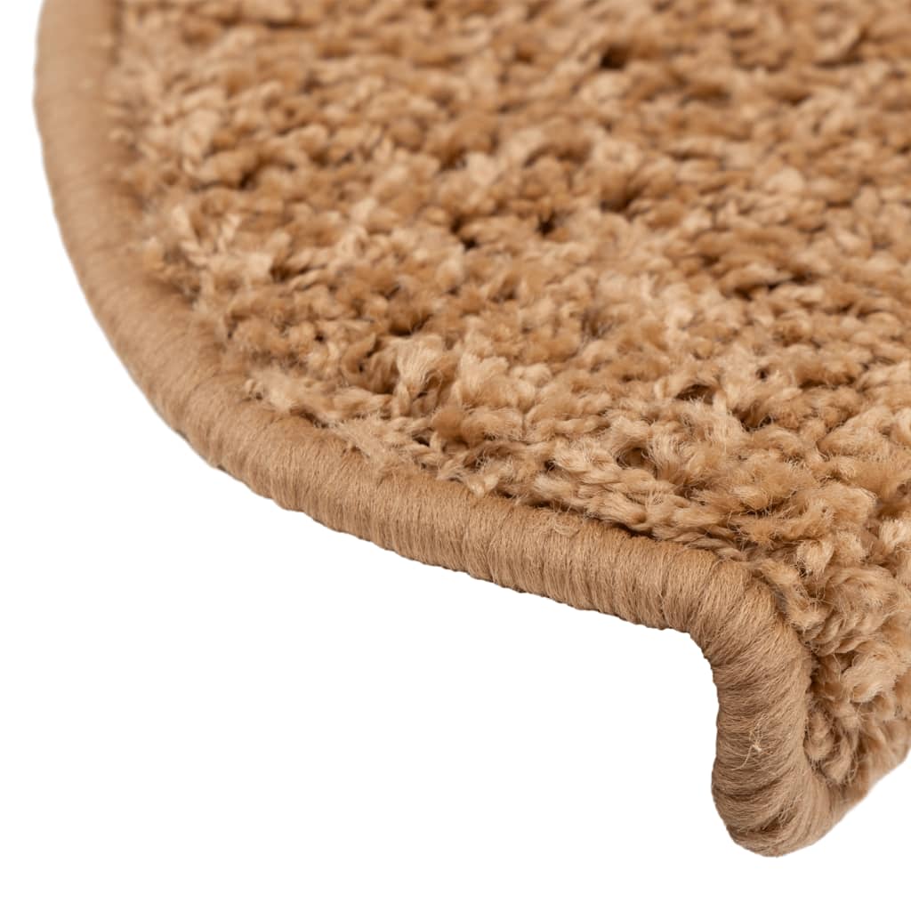 Prostirke za stepenice 15 kom 65x21x4 cm bež poluokrugle velike