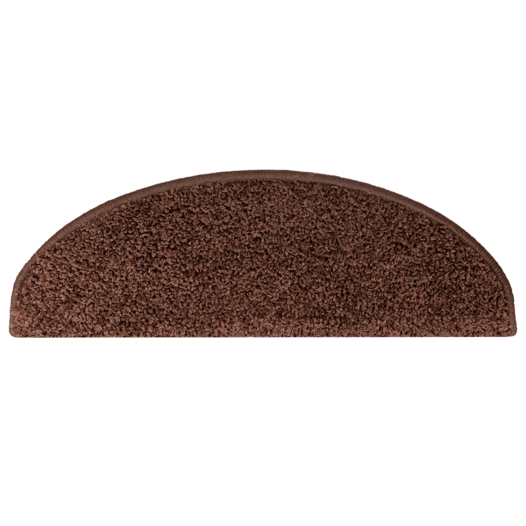 Prostirke za stepenice 15 kom 65x21x4 cm Smeđe poluokrugle velike