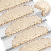 Prostirke za stepenice 15 kom 65x21x4 cm krem poluokrugle velike