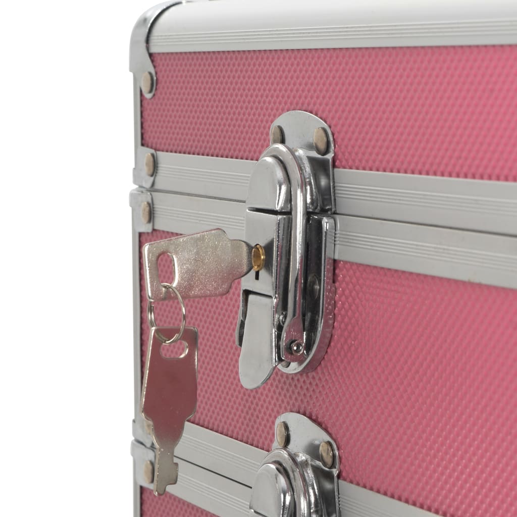 Kolica za šminku aluminijska ružičasta