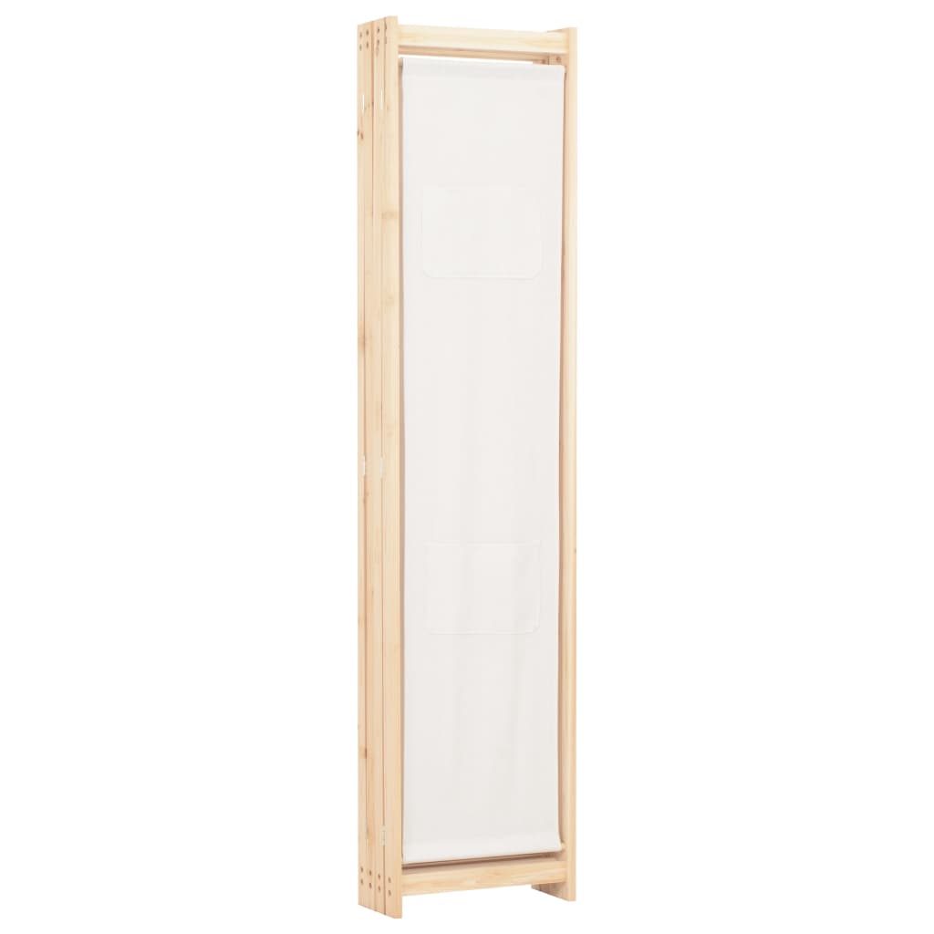 Sobna pregrada s 4 panela od tkanine 160 x 170 x 4 cm krem