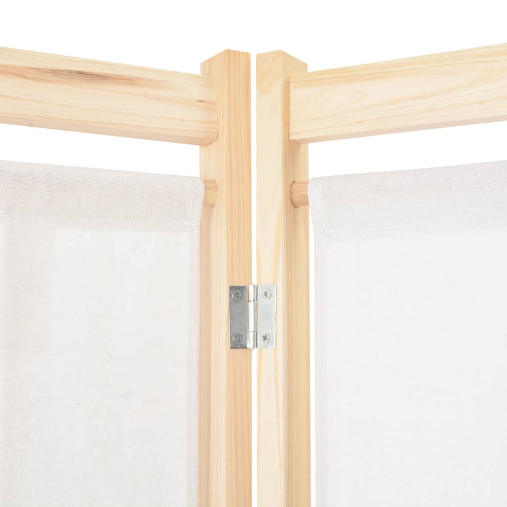 Sobna pregrada s 4 panela od tkanine 160 x 170 x 4 cm krem