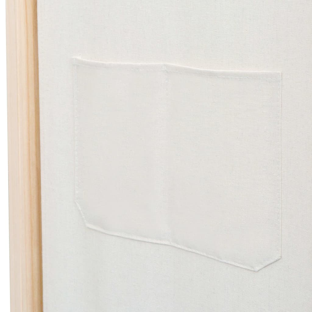 Sobna pregrada s 4 panela od tkanine 160 x 170 x 4 cm krem