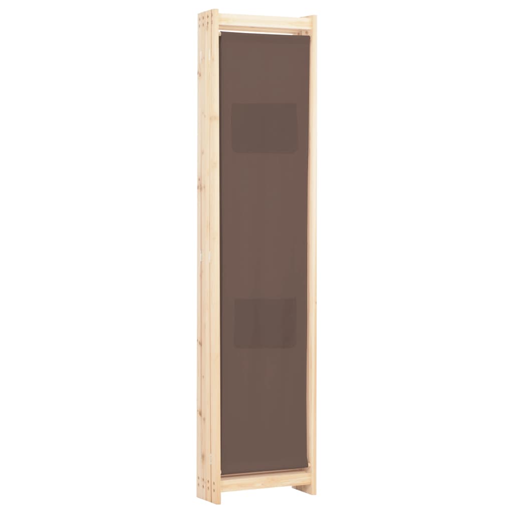 Sobna pregrada s 4 panela od tkanine 160 x 170 x 4 cm smeđa
