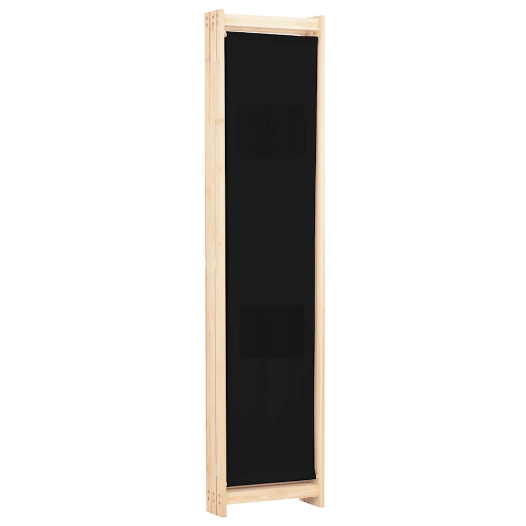 Sobna pregrada s 3 panela od tkanine 120 x 170 x 4 cm crna