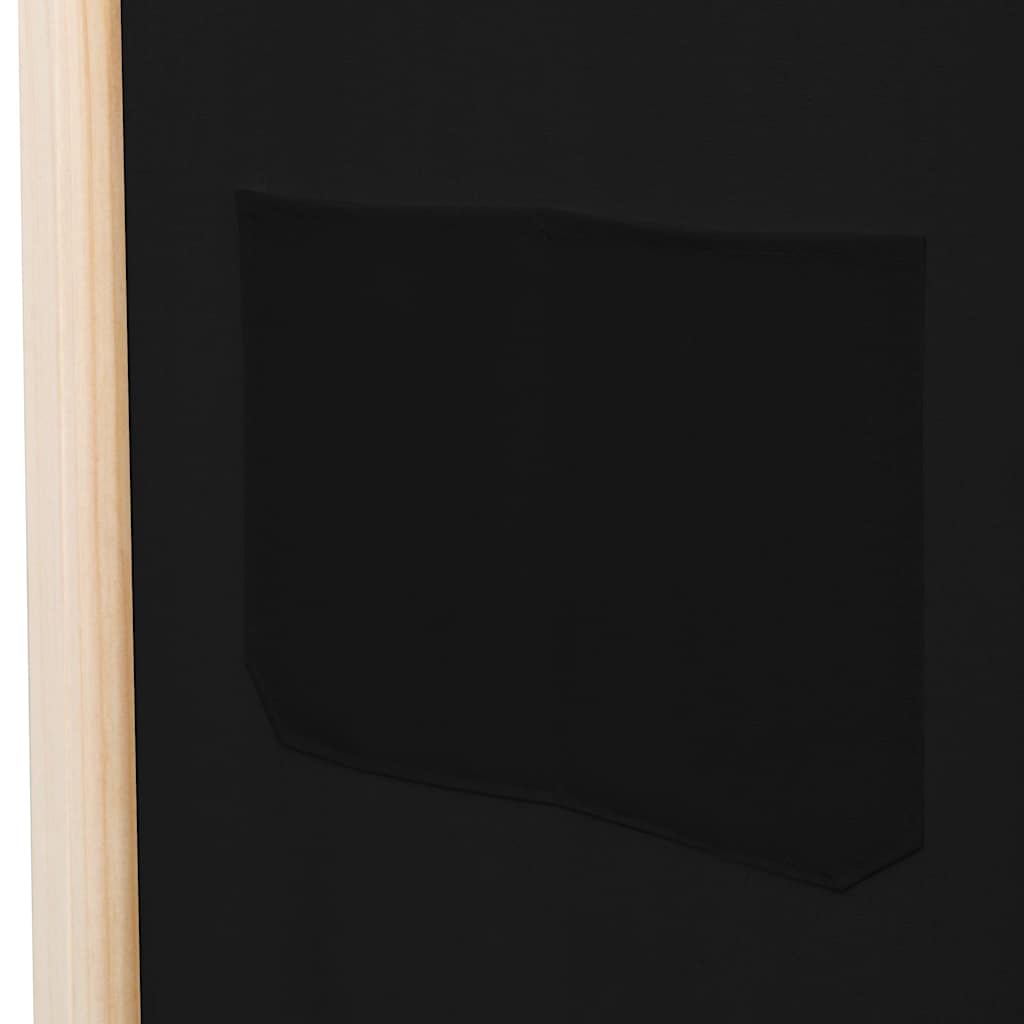 Sobna pregrada s 4 panela od tkanine 160 x 170 x 4 cm crna