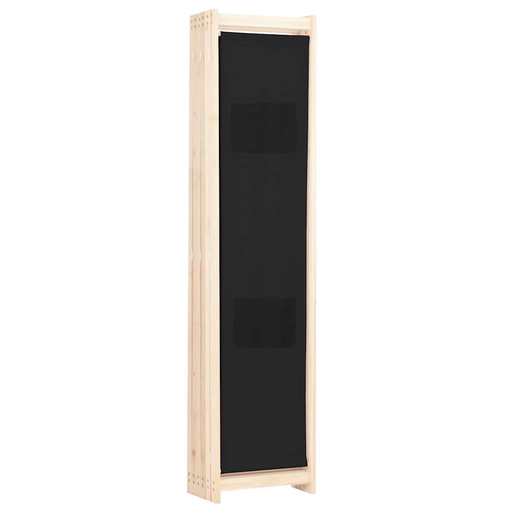 Sobna pregrada sa 6 panela od tkanine 240 x 170 x 4 cm crna