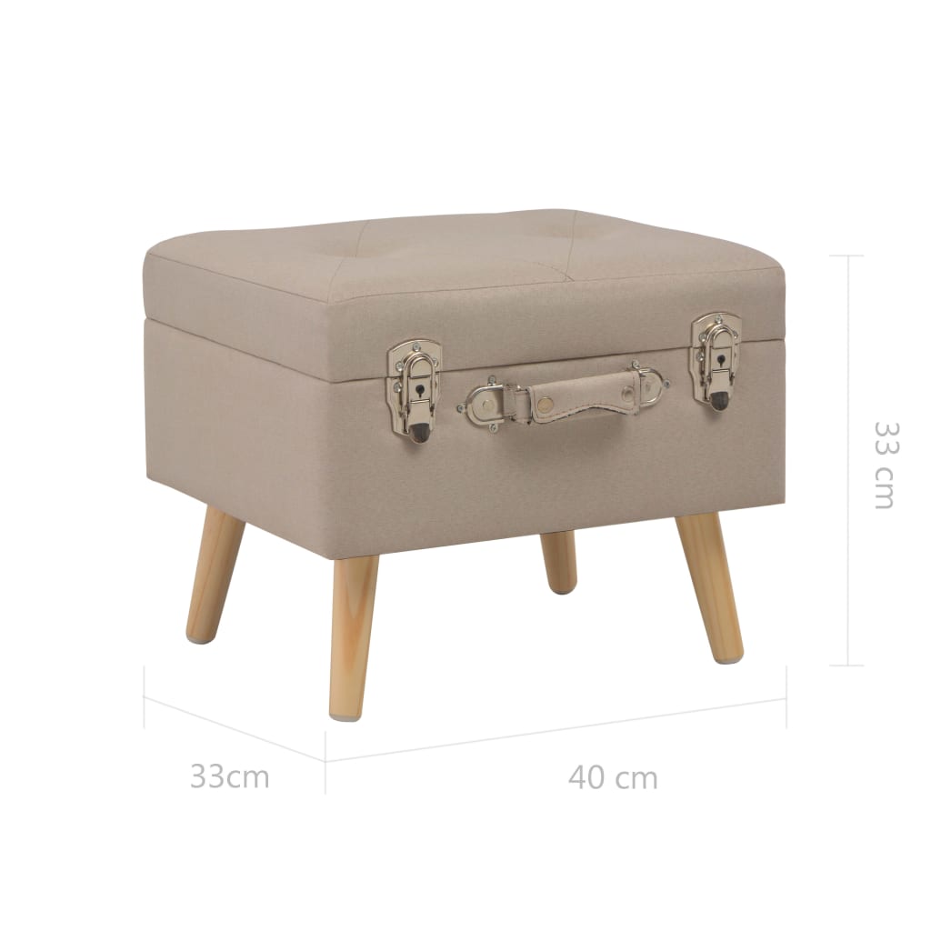 Tabure za pohranu od tkanine 40 cm bež