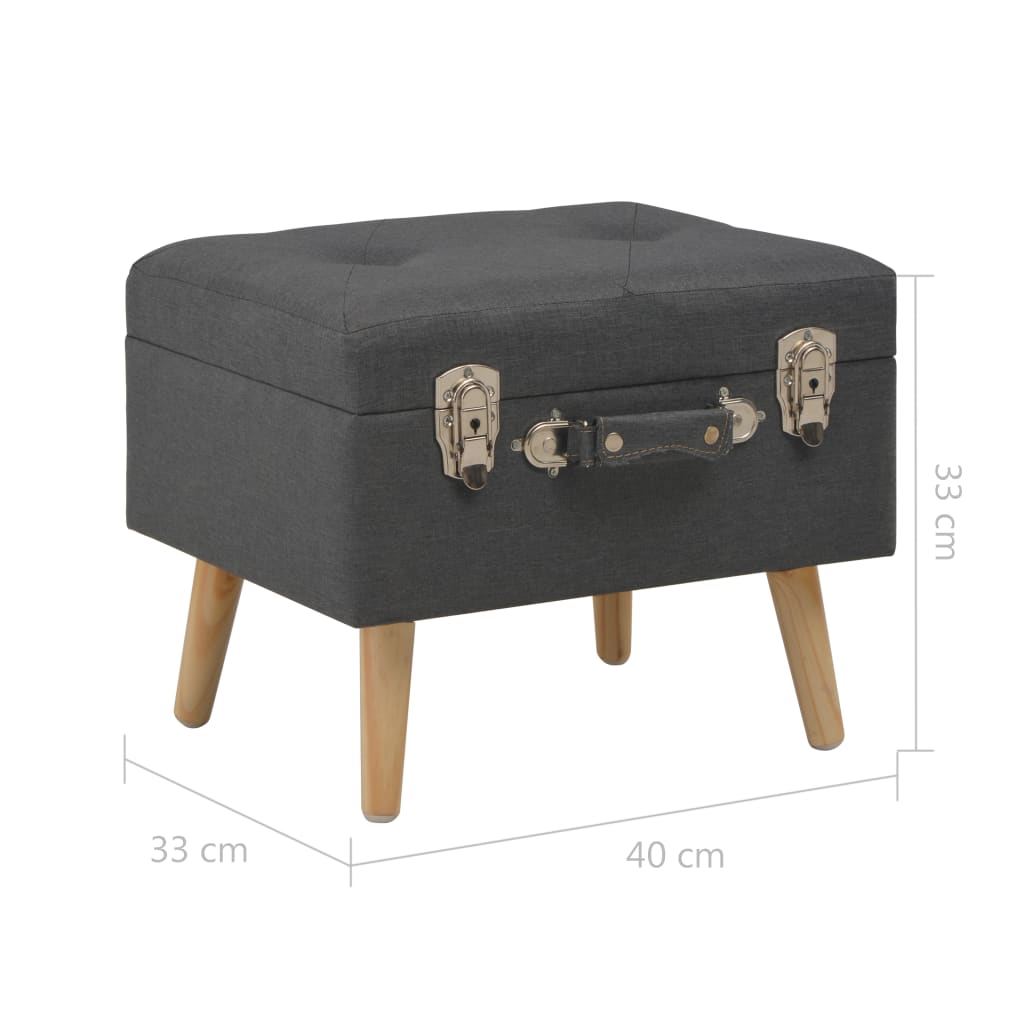 Tabure za pohranu od tkanine 40 cm tamnosivi