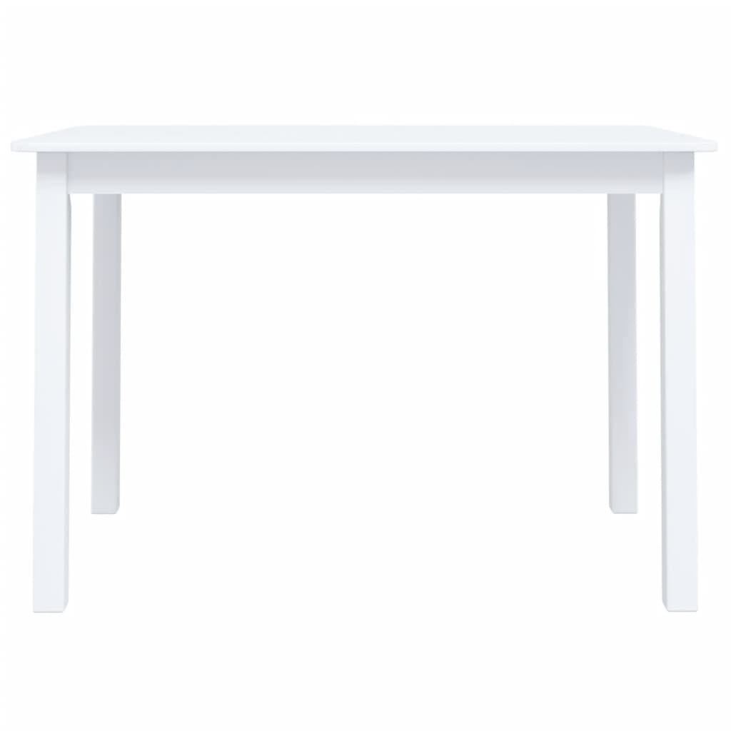 Blagovaonski stol bijeli 114 x 71 x 75 cm od drva kaučukovca