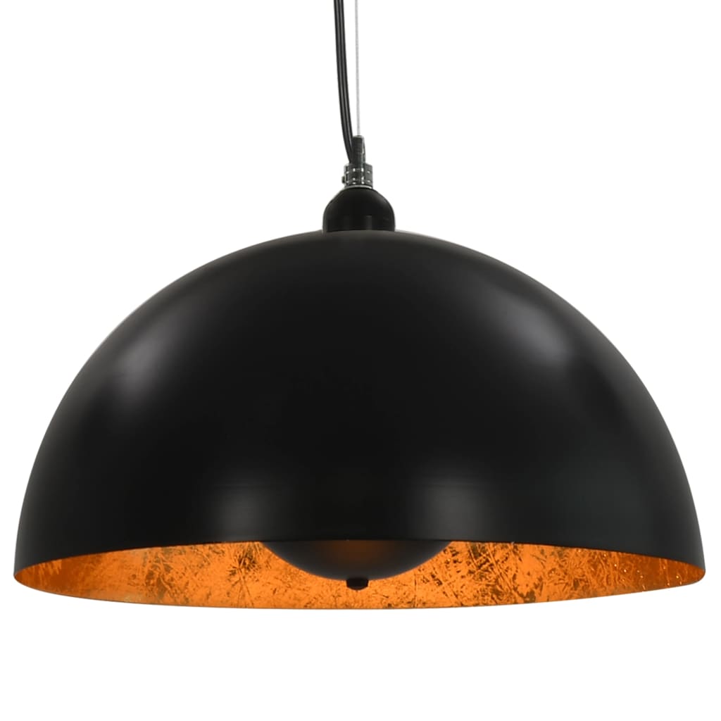 Stropne svjetiljke 2 kom crno-zlatne polukuglaste 40 cm E27