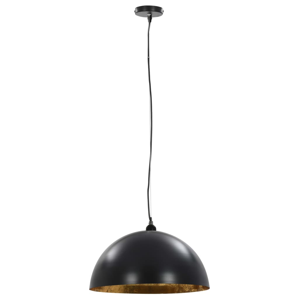 Stropne svjetiljke 2 kom crno-zlatne polukuglaste 50 cm E27