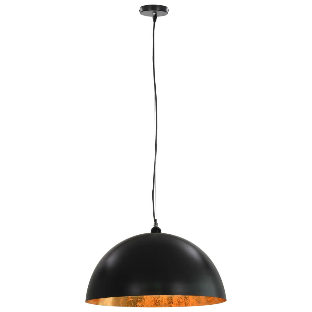 Stropne svjetiljke 2 kom crno-zlatne polukuglaste 50 cm E27