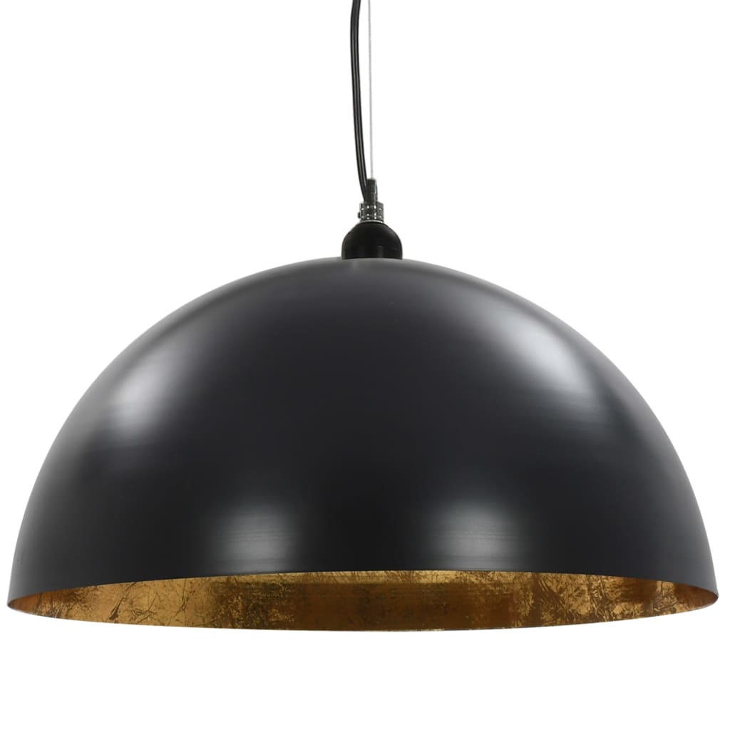 Stropne svjetiljke 2 kom crno-zlatne polukuglaste 50 cm E27