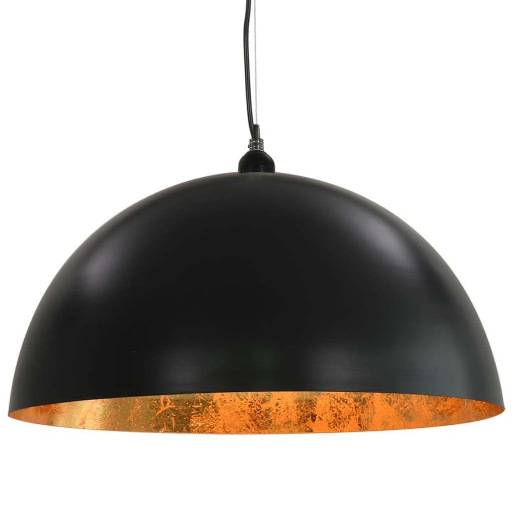 Stropne svjetiljke 2 kom crno-zlatne polukuglaste 50 cm E27