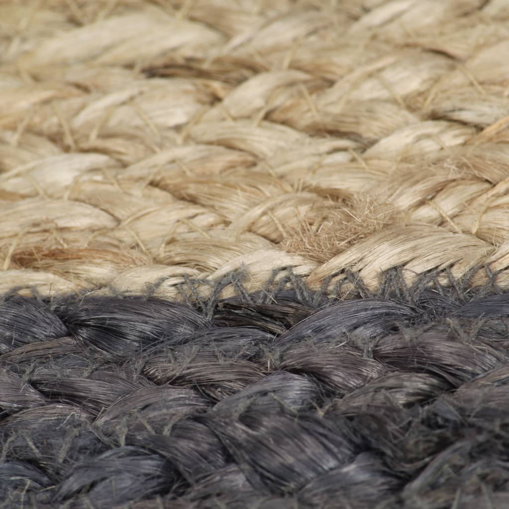 Ručno rađeni tepih od jute s tamnosivim rubom 120 cm