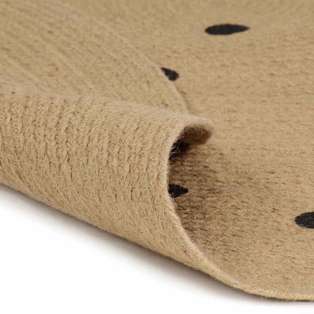 Ručno rađeni tepih od jute s uzorkom točkica 90 cm