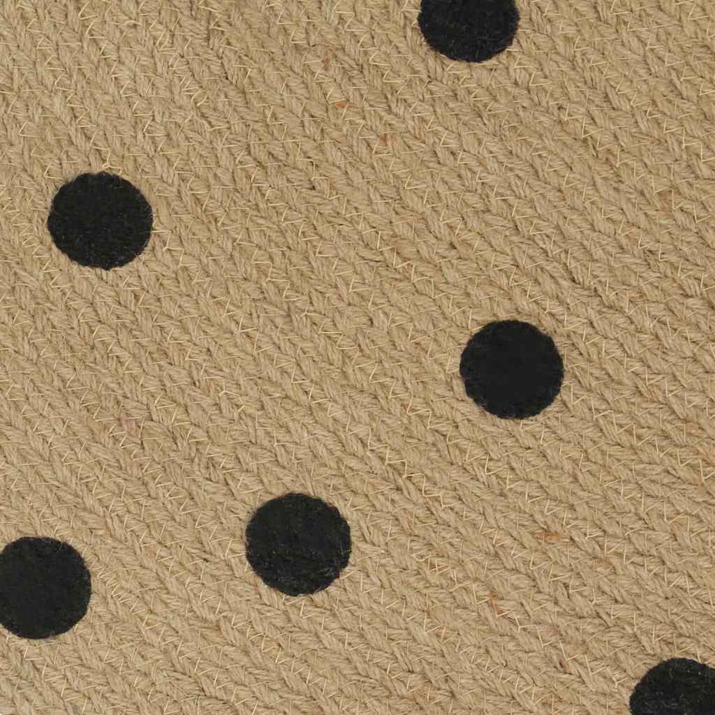 Ručno rađeni tepih od jute s uzorkom točkica 90 cm