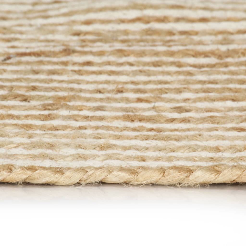 Ručno rađeni tepih od jute sa spiralnim uzorkom bijeli 150 cm