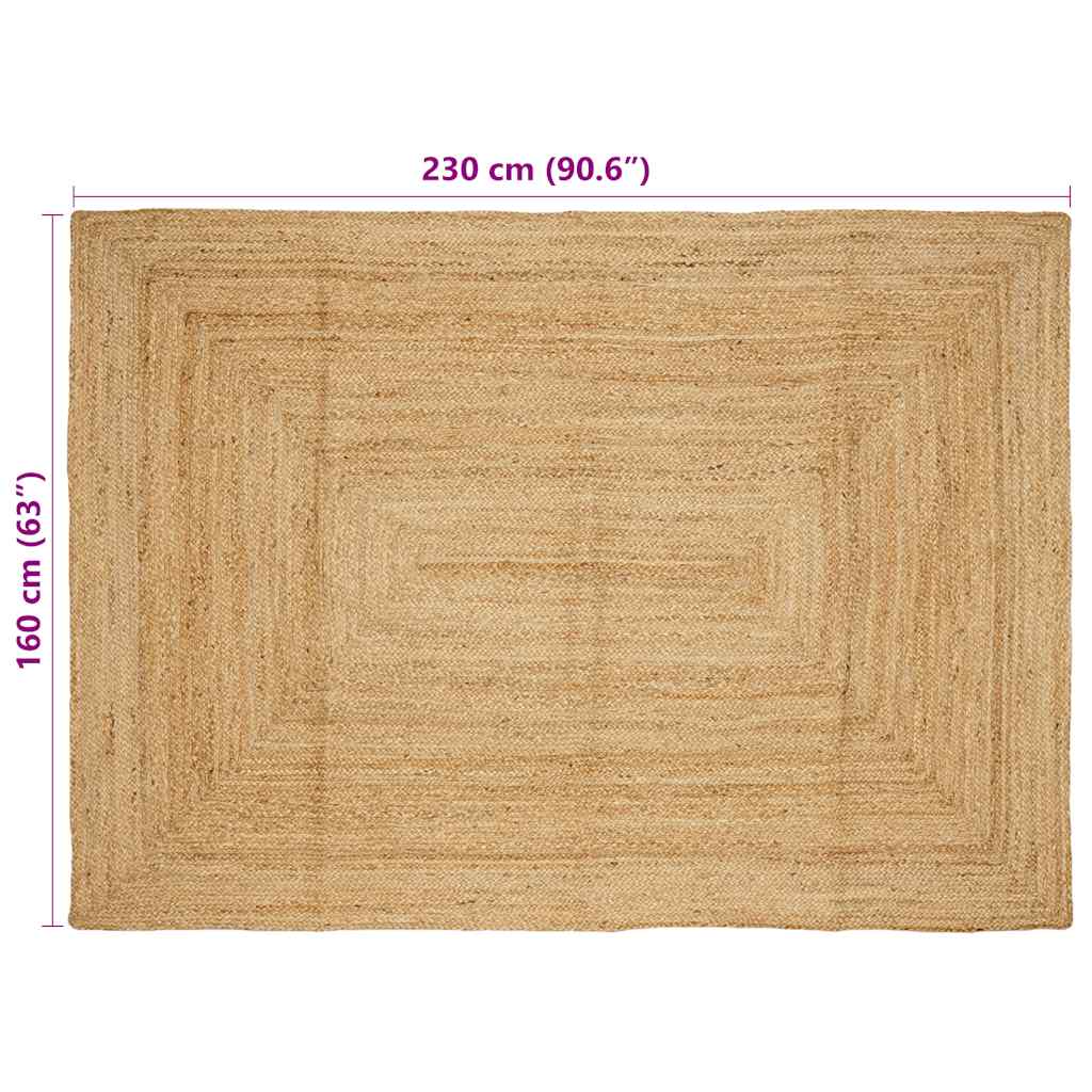 Ručno rađeni tepih od jute prirodne boje 160 x 230 cm