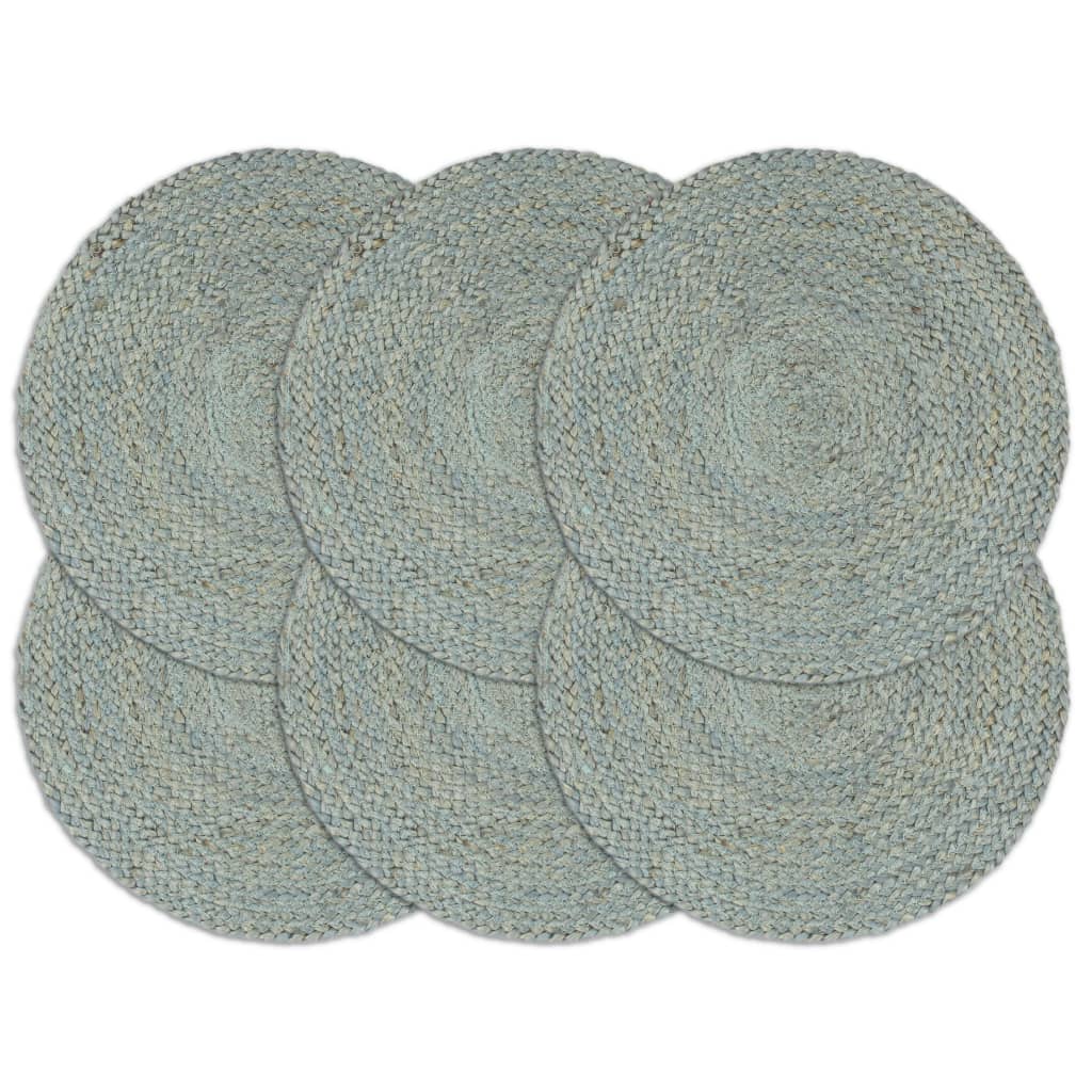 Podmetači 6 kom obični/maslinasti 38 cm okrugli od jute