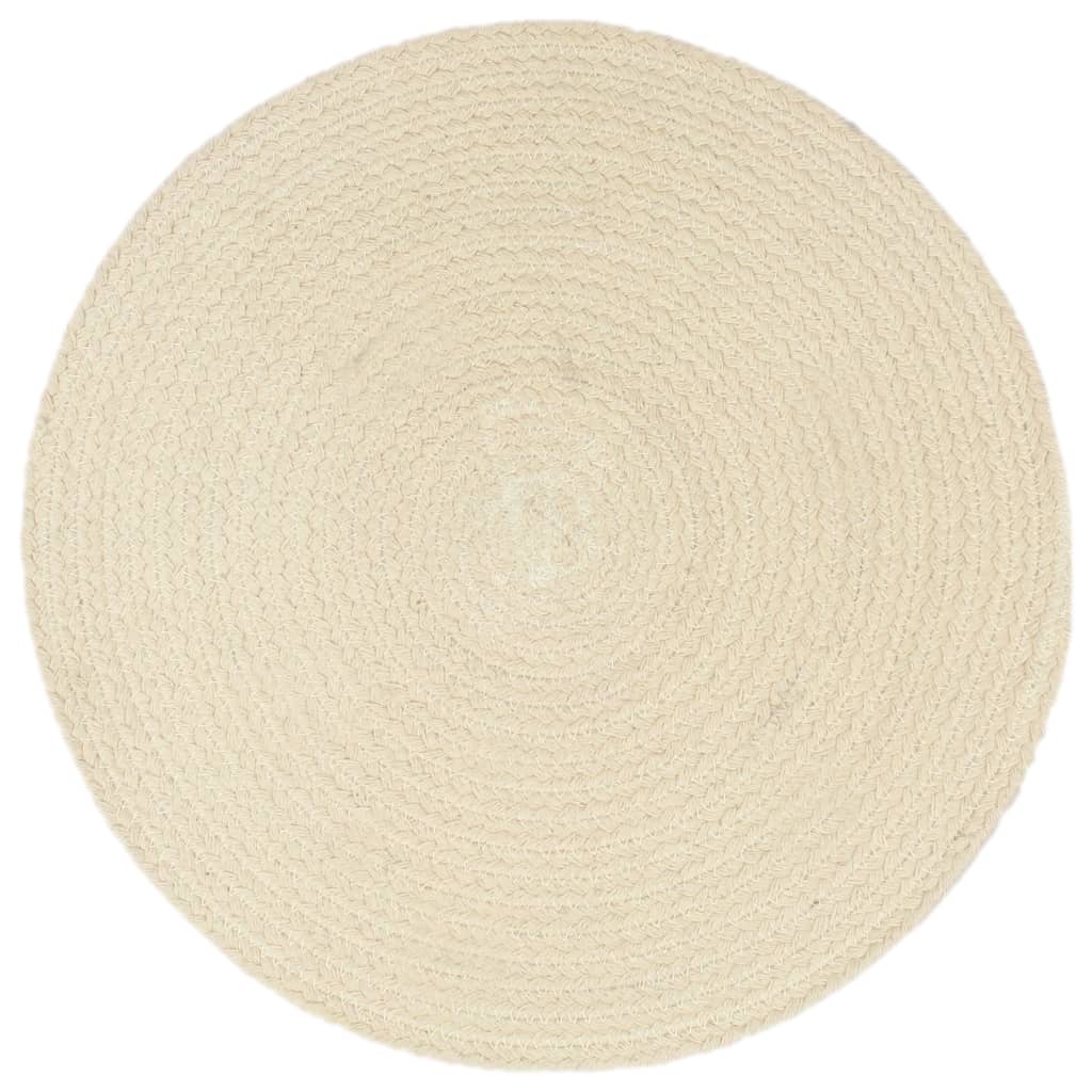 Podmetači 6 kom obični/prirodni 38 cm okrugli pamučni