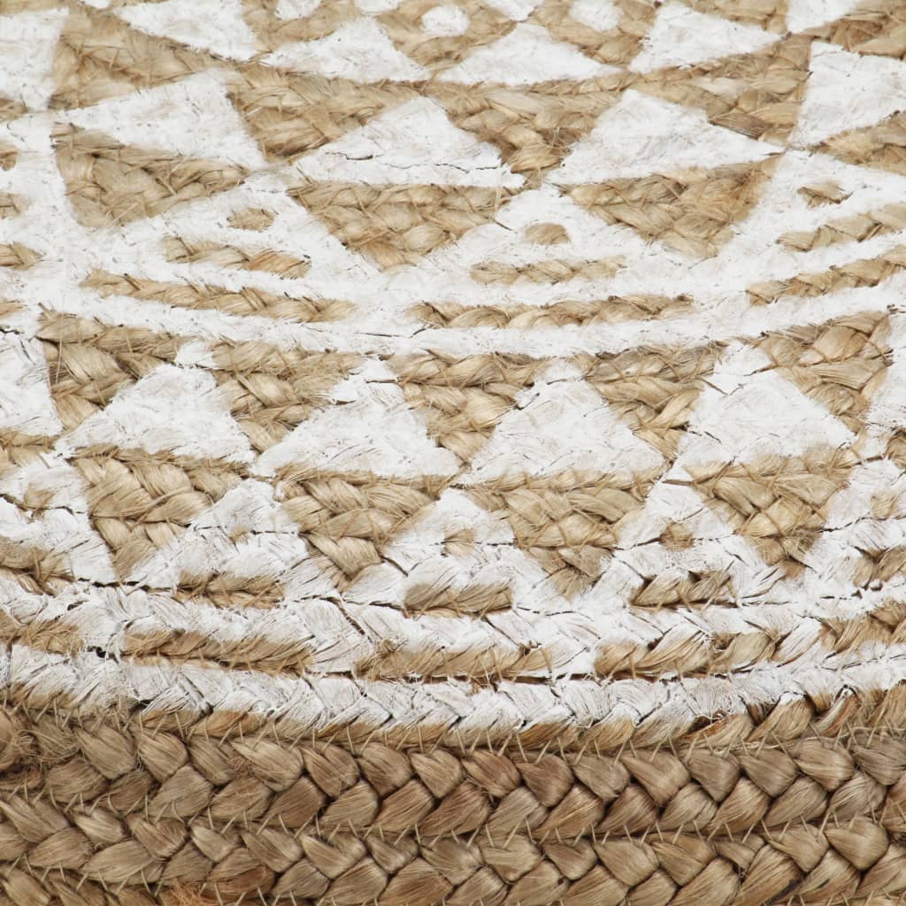 Ručno rađeni tabure od jute 45 x 30 cm bijeli