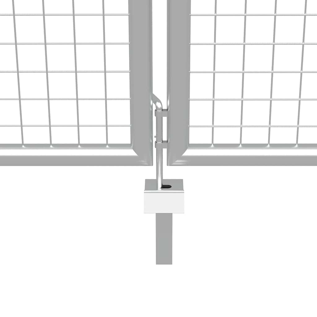 Vrtna vrata od pocinčanog čelika 400x200 cm srebrne boje