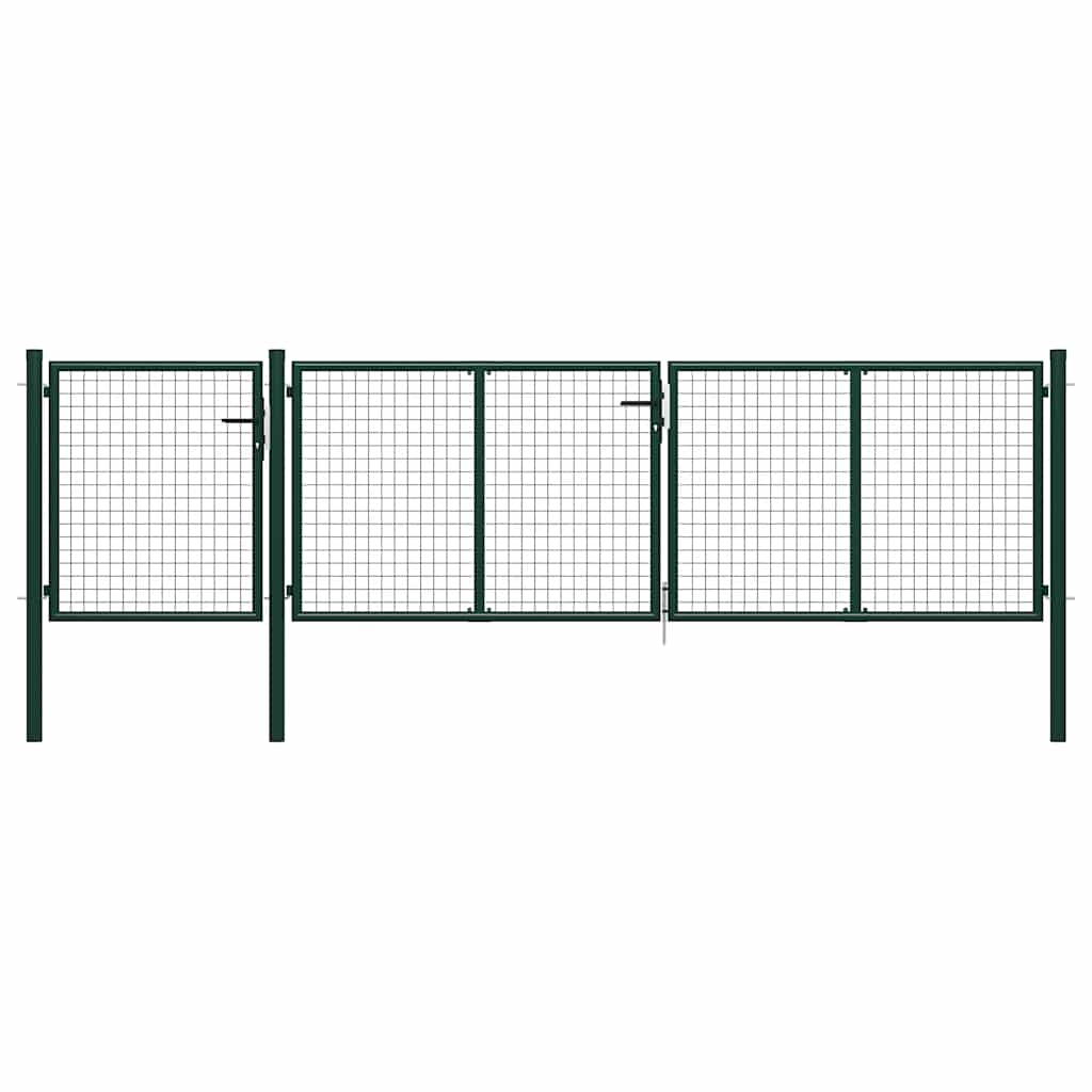 Vrtna vrata Čelik 400x100 cm Zelena