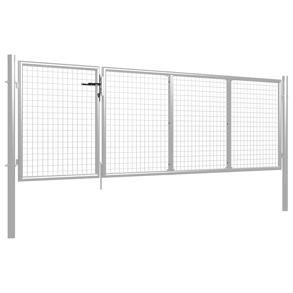 Vrtna vrata Čelik 350x75 cm Srebrna